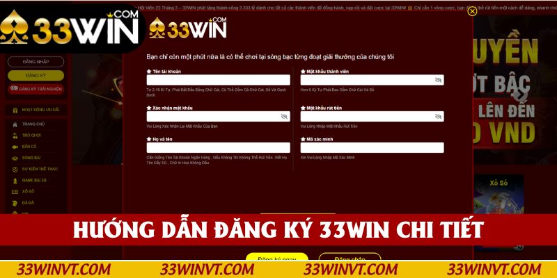 Hướng dẫn đăng ký 33win đầy đủ và chi tiết cho người mới